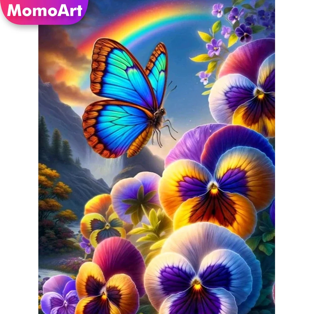 MomoArt 5D DIY Алмазная вышивка бабочка животное крестиком цветок мозаика настенное