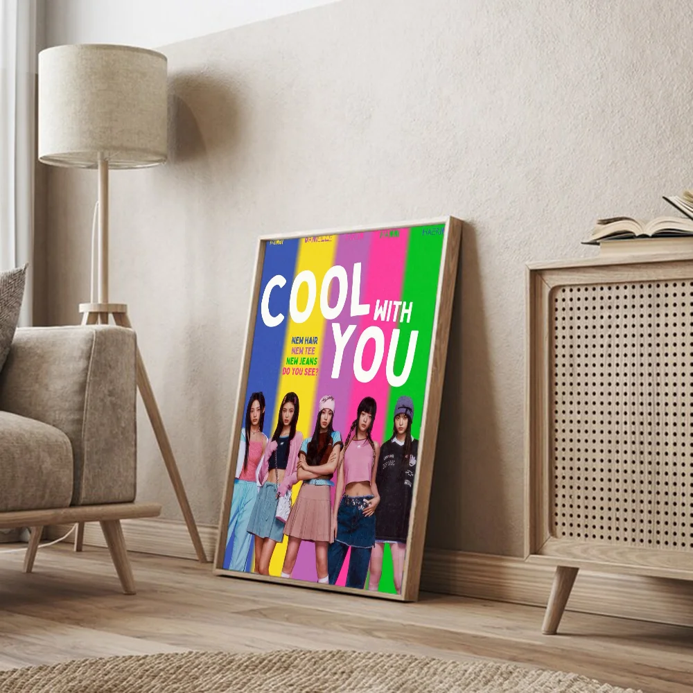 Kpop N-Newjeans винтажные постеры липкие для комнаты домашний бар кафе Декор кавайный