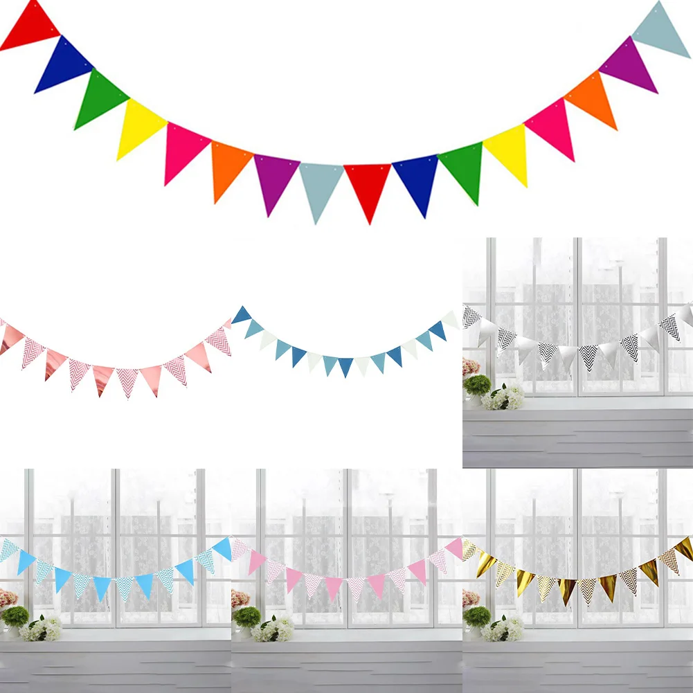 

Christmas Flag Colorfu Bunting Pendant Flag For Wedding Birthday Home Party Hanging Garland Decoration Party Hanging Banners