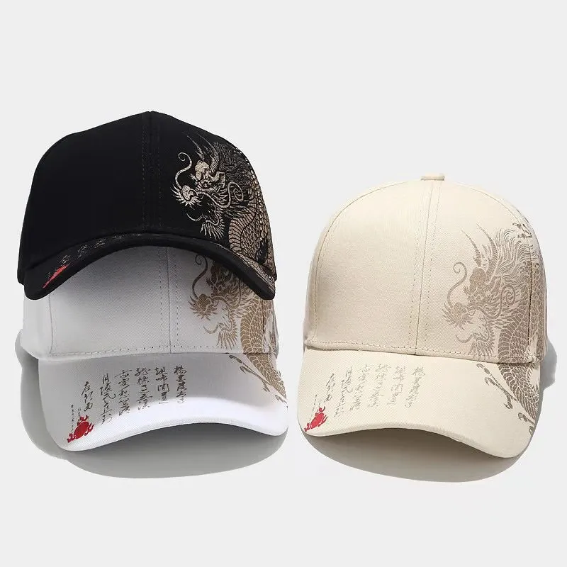 

Printing Chinese Dragon Men's Baseball Caps Totem Belief Women's Cotton Snapback Hat Outdoor Sun Protection Gorras Trucker Cap