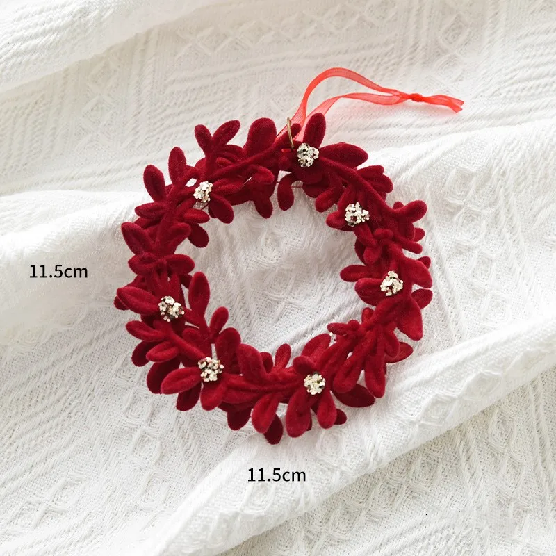 

Красный флокированный рождественский кулон