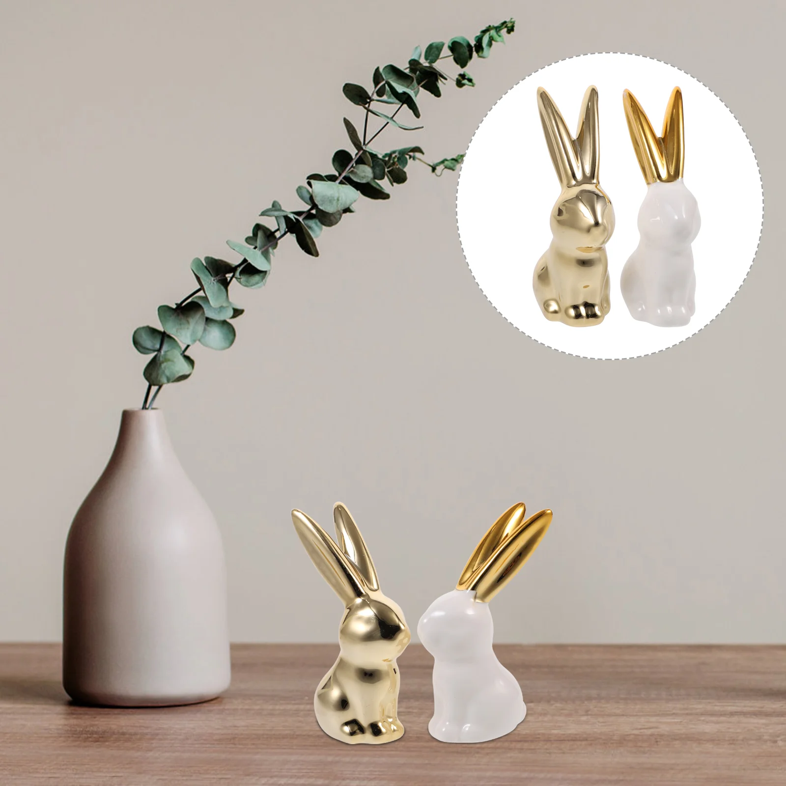 

Rabbit Bunny Easter Ceramic Decor Sculpture Figurines Figurine Porcelain Party Statues Statue Ornament Decoration Supplies