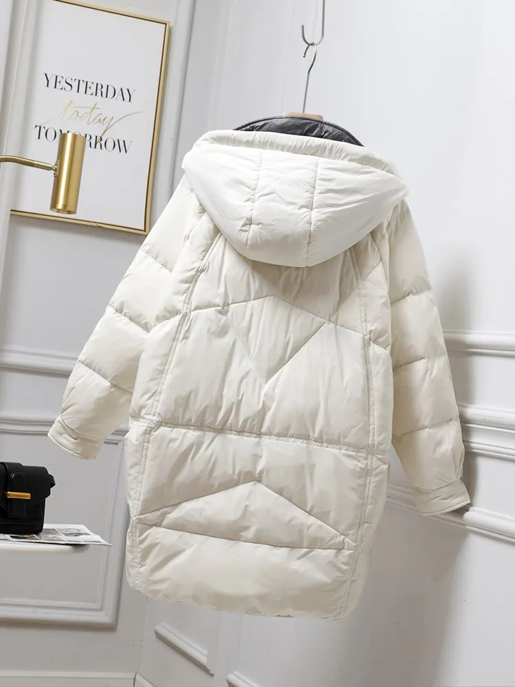 Women Long Down Jacket New Casual Style White Duck Down Full Sleeve Jackets Autumn Winter Coats And Parkas Female Outwear