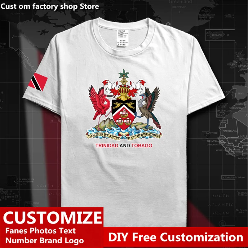

Trinidad and Tobago Country T shirt Custom Jersey Fans DIY Name Number LOGO High Street Fashion Loose Casual T-shirt