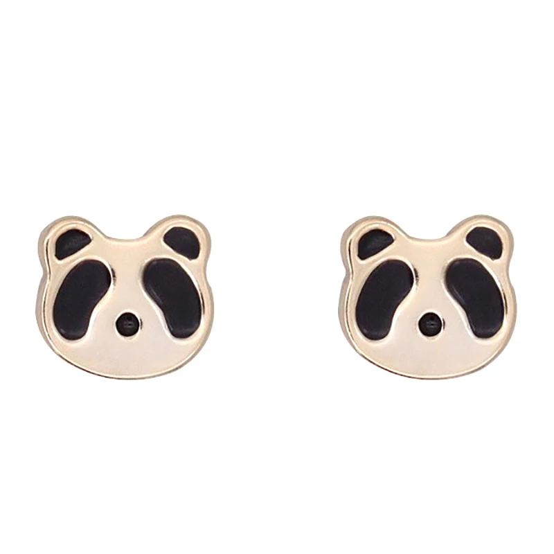 1 пара классических серег-гвоздиков с головой панды модные серьги-гвоздики для