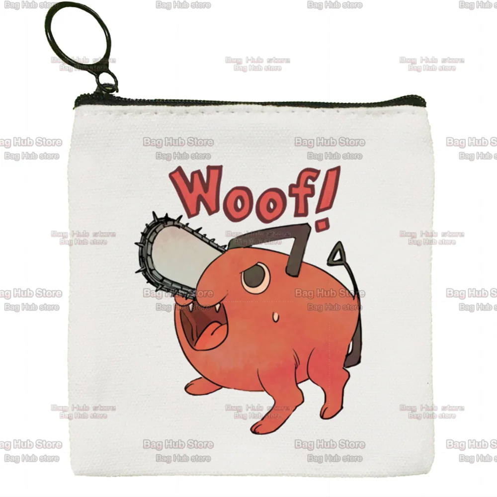 Chainsaw Man Small Purse Coin Purse Zipper Women's Canvas Cute Mini Coin Bag Earphone Storage Bag Coin Pouch