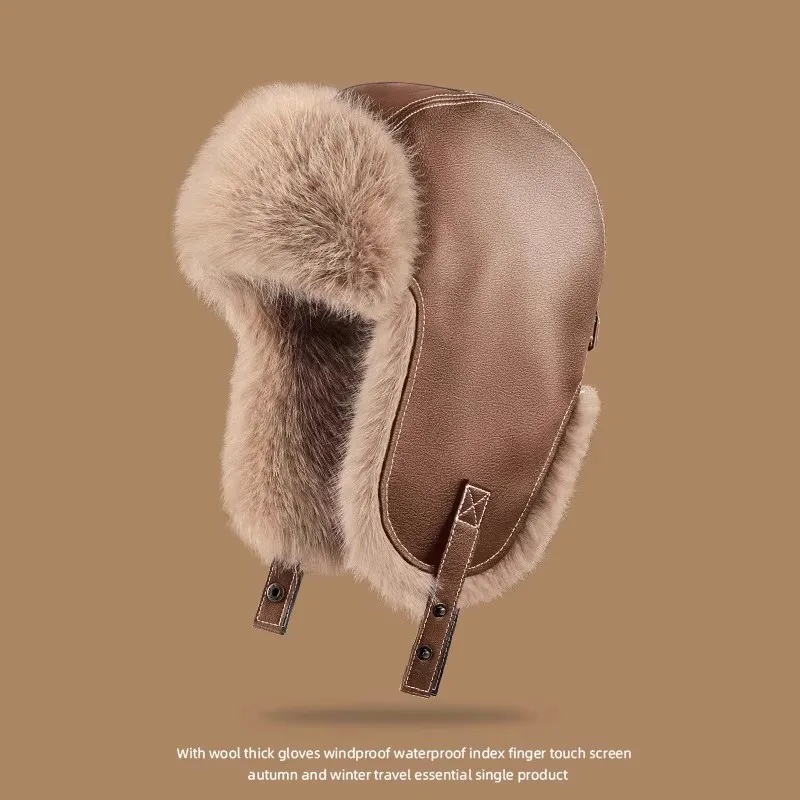 Gorros de esquí impermeables rusos para hombres gorros bombardero protección orejas cálidos inviern