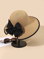 hat bow decor straw hat beach