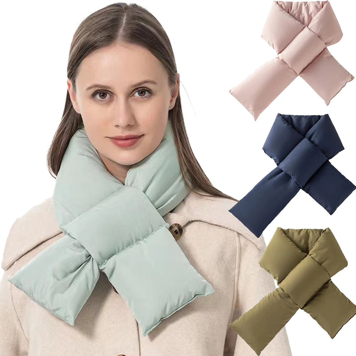 2024 зимний теплый шарф с хлопковой подкладкой непромокаемый снежный уличный