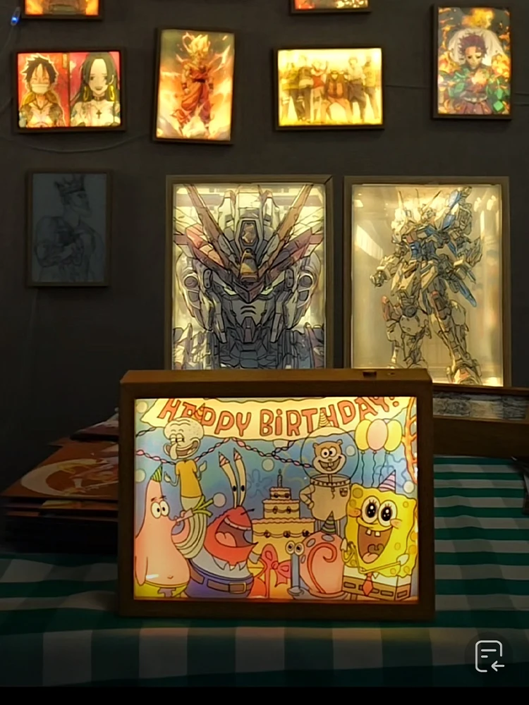 

DIY Custom New LED Light Painting Anime Night Light Wireless Lamp With Three Types Lighting Desk Decor Lights Toy For Boys Gift