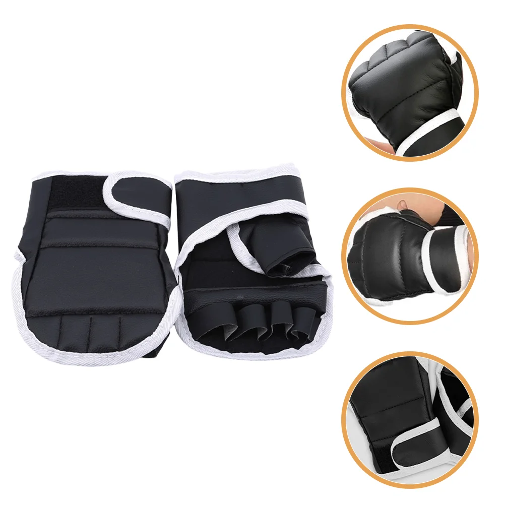 

Black Gloves Portable Training Kickboxing Supplies Oxford Cloth Half-finger