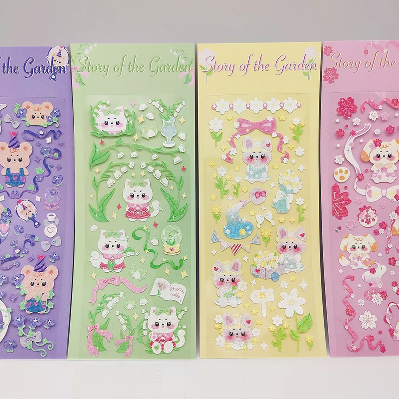 Корейские милые наклейки в стиле Ins с изображением сакуры щенка Гоо для открыток