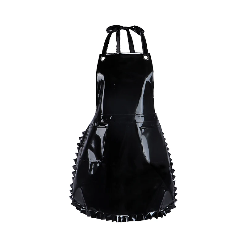 

Кружевной фартук из искусственной кожи, водонепроницаемый и устойчивый к пятнам, два способа ношения, фартук на талии, парикмахерская рабочая одежда