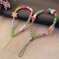 mobile phone lanyard short handmade beaded hand woven pendant for huawei iphone xiaomi samsung mobile phone camera keys chain