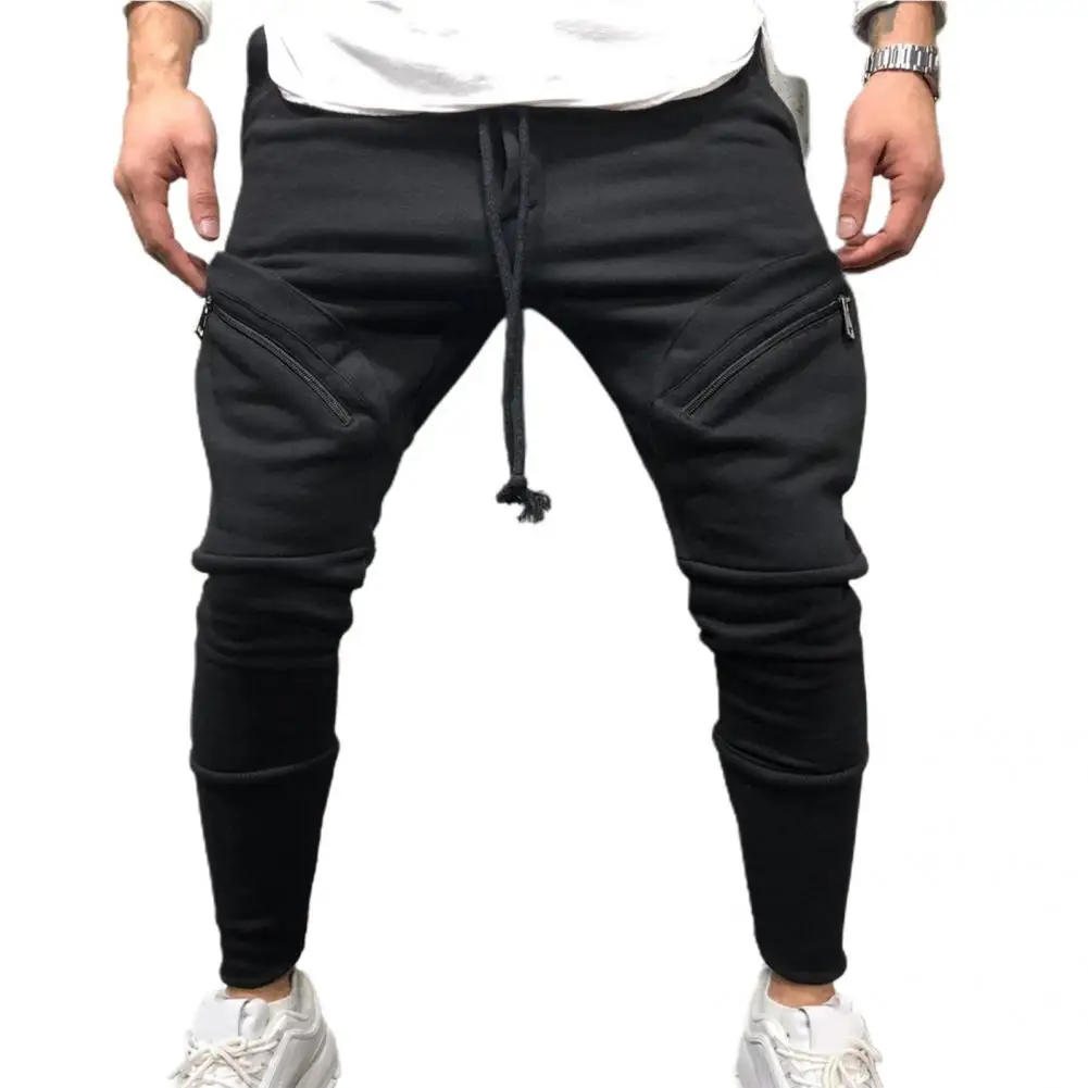 

Solid Color Casual Fine Workmanship Jogging Pants Breathable Men Pants All Match for Daily Wear