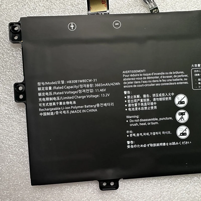 Фото Новый аккумулятор HB30B1W8ECW-31 для ноутбуков Huawei Matebook X 2020, 2021, EUL-W19, EUL-W19P, EUL-W29, EUL-WX9, EULD-WFH9, EULD-WXX9, EULD-WFE9 №3