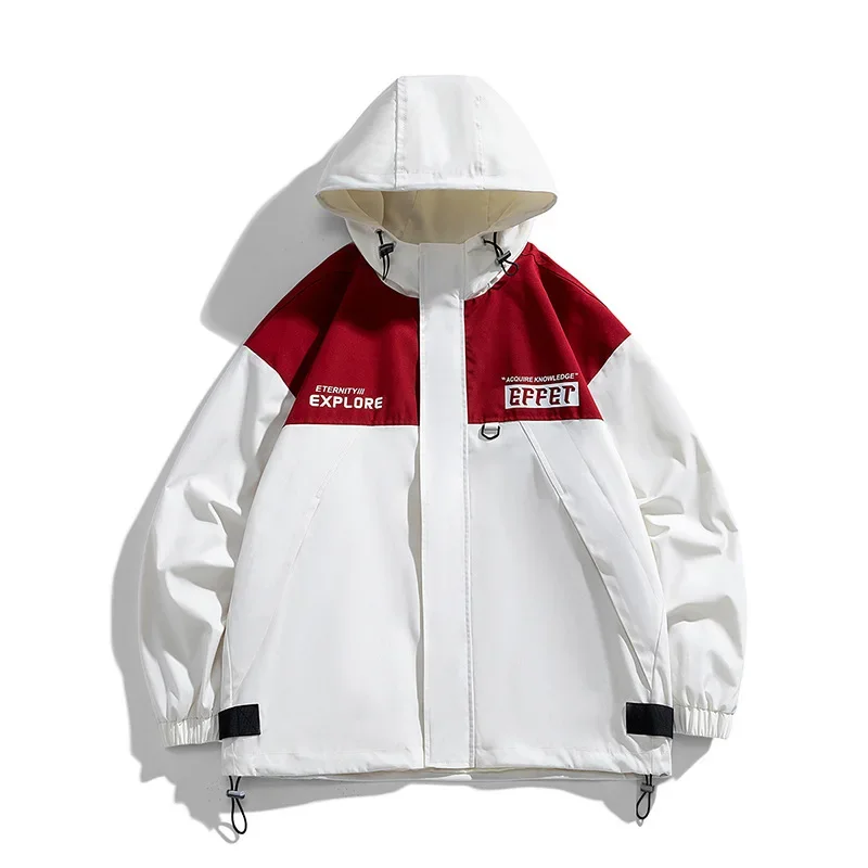 Модная куртка свободного кроя в горном стиле на весну и осень ветрозащитный