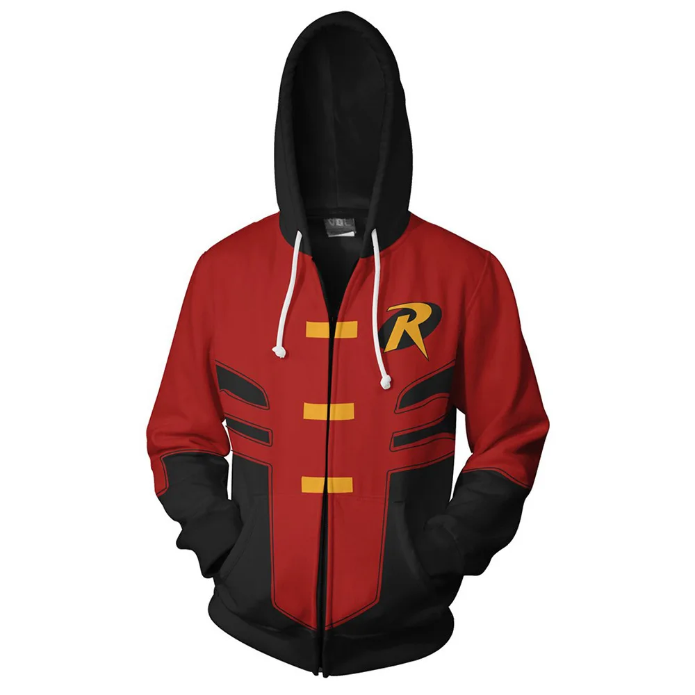 

2023 Hot toys DC Comics Superhero Robin Series Of The Same 3D Hoodie Cosplay Animation 3D Zip-up coat kinder kleding