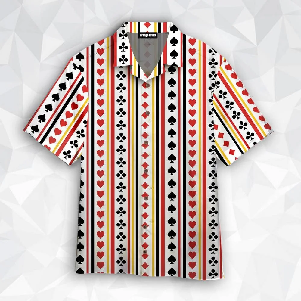 

Cuban Shirt 3D Print Playing Cards Men Women Vintage Short Sleeve Hawaiian Shirt y2k Beach Holiday Oversized Tops New