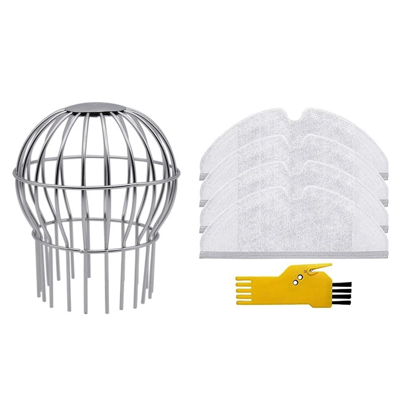 

TOP!-1 Pcs Drain Outdoor Roof Anti - Blocking Line Cap Round Net Cover & 1 Set Mop Cloth Cleaning Tool