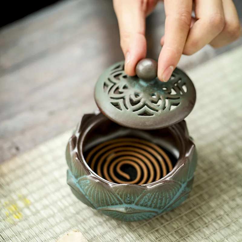 

Antique Lotus Ceramic Plate Incense Burner Incense Ware Home Sandalwood Agarwood Zen Incense Ornaments Censer Holder