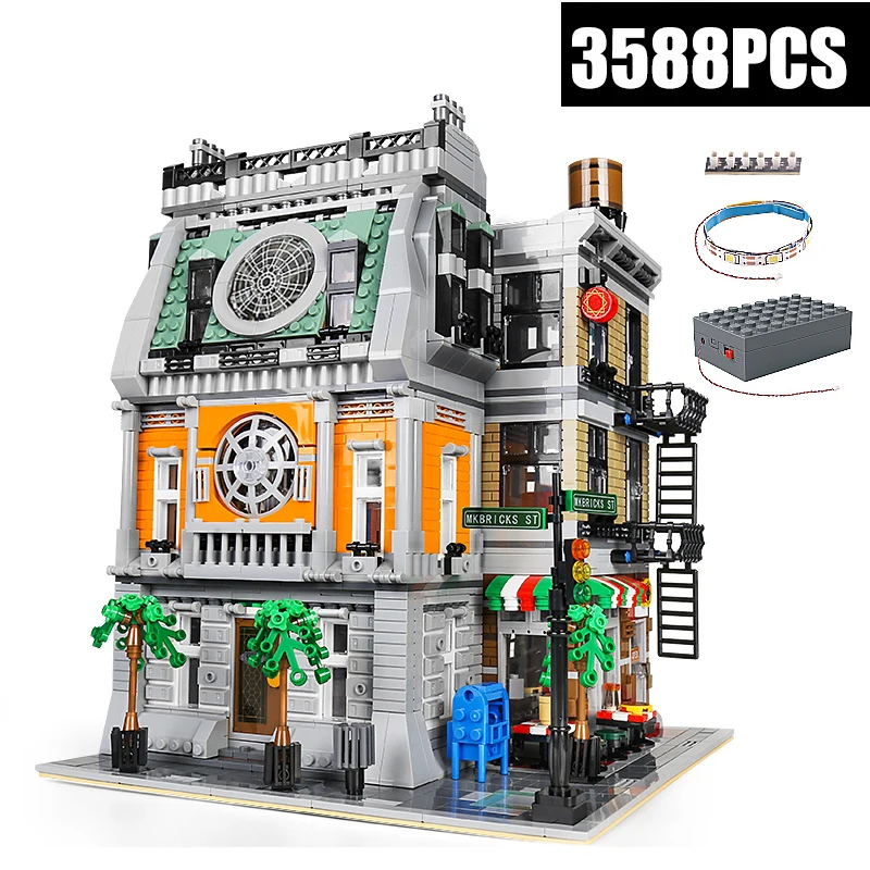 

16037 house Streetview Toys The MOC-37592 Sanctorum Model Kits Building Blocks Assembly Bricks Kids Christmas Gifts