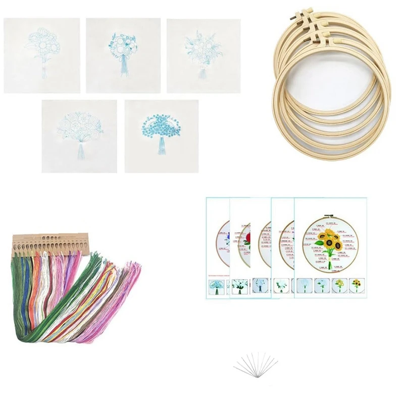 Набор для вышивания 5 предметов легкая установка начинающих набор обучения