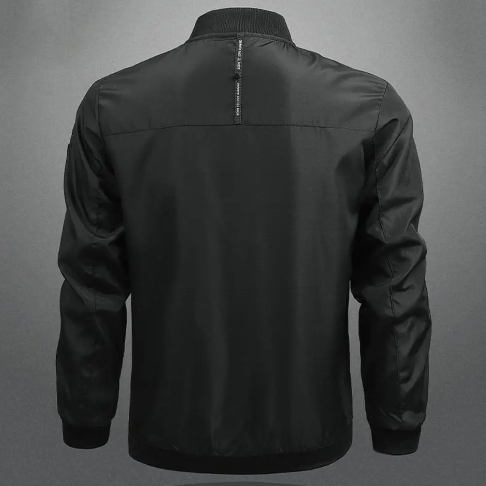 

Men Soft Coat Versatile Men's Stand Collar Cardigan Stylish Zipper Closure Soft Breathable Spring/fall Jacket with Pockets Full