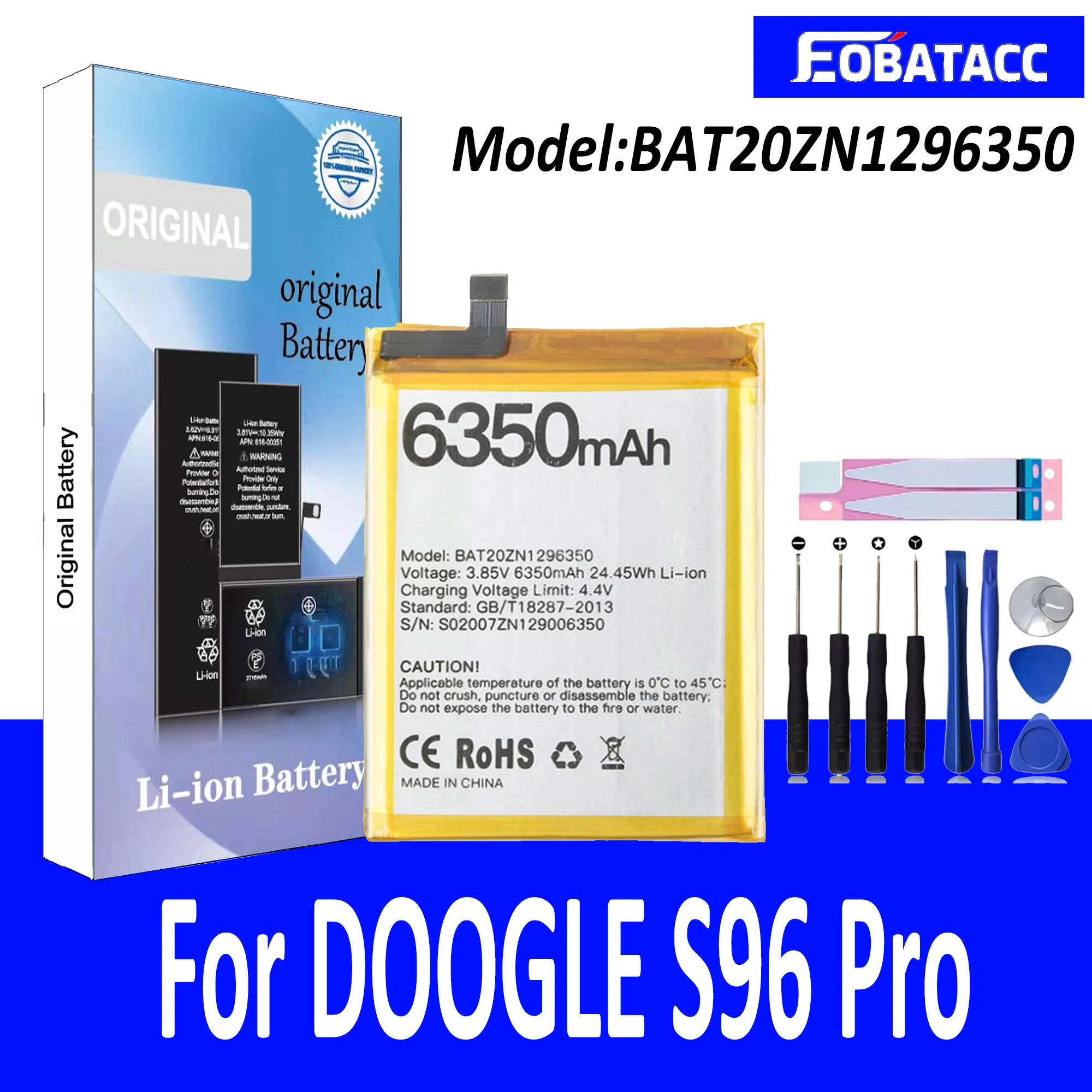 EOTABACC 100% оригинальный аккумулятор емкостью 6350 мАч для DOOGEE S96 Pro BAT20ZN 1296350