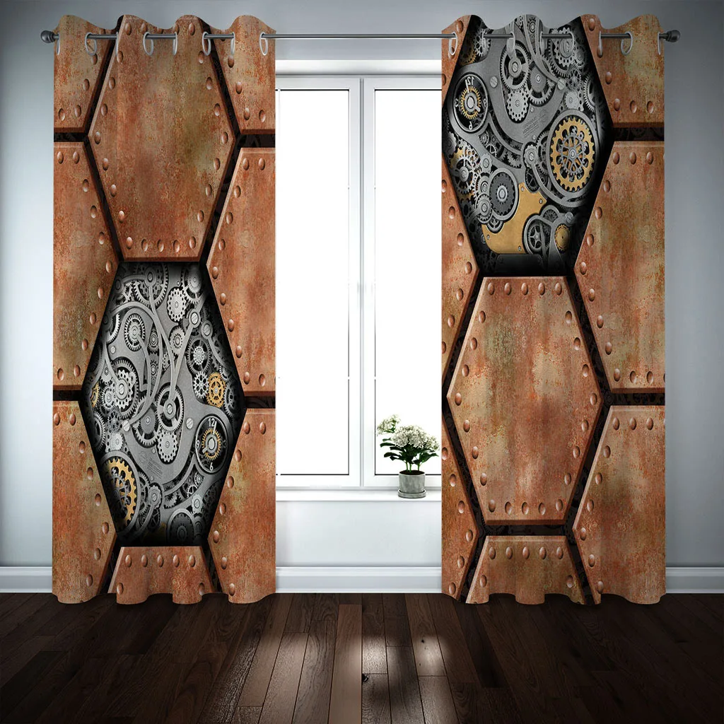 Затемняющие шторы HUANZHUANG для окон винтажные металлические шестерни недорогие