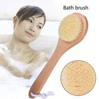 clpaizi nylon bristles theaceae wooden exfoliating bath brush lotus wood short handle bath brush massage bathroom body brush