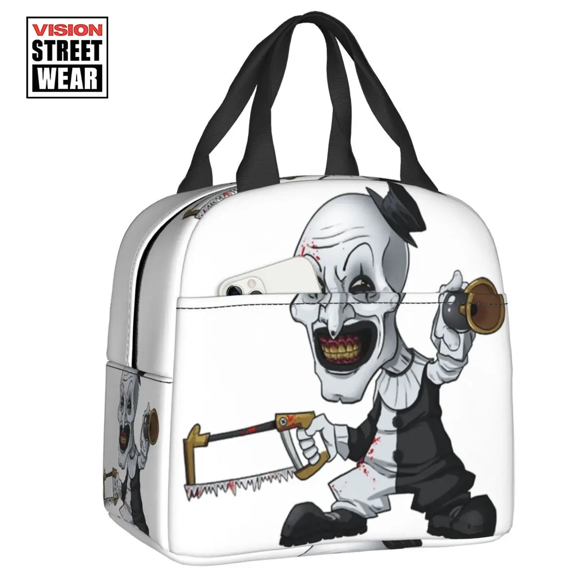 

Halloween Horror Movie Terrifiers Resuable Lunch Box for Women Leakproof Cooler Thermal Food Insulated Lunch Bag Office Work