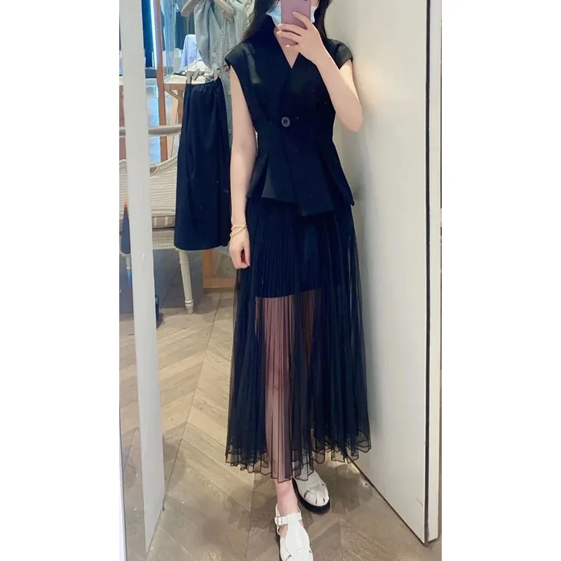 LYEEYNNR однотонный нежный женский комплект из 2 предметов тонкие топы без рукавов с