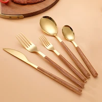 gold cutlery stainless steel cutlery knife fork spoon cutlery set dishwasher safe silverware cutlery set