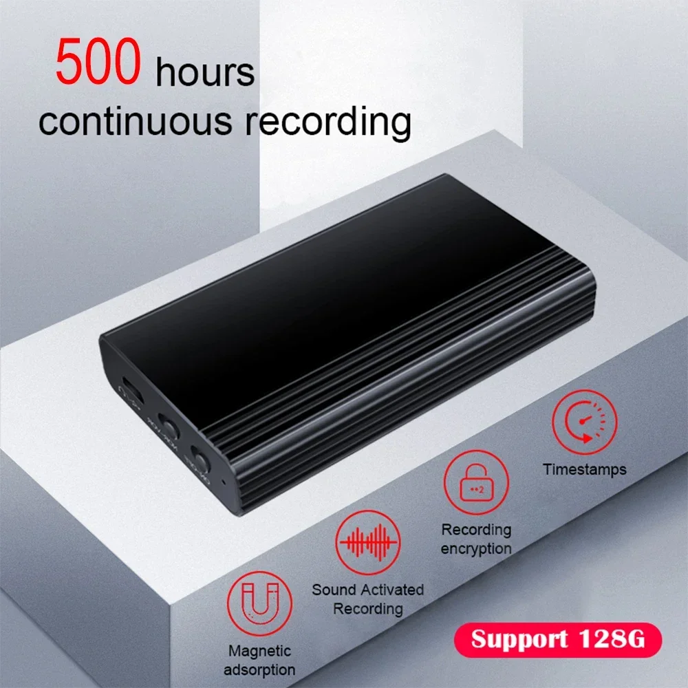 

500 Hour Audio Recorder Voice Recorder Voice Activated Digital Professional Recorder with Magnetic Noise Reduction Audio Recordi