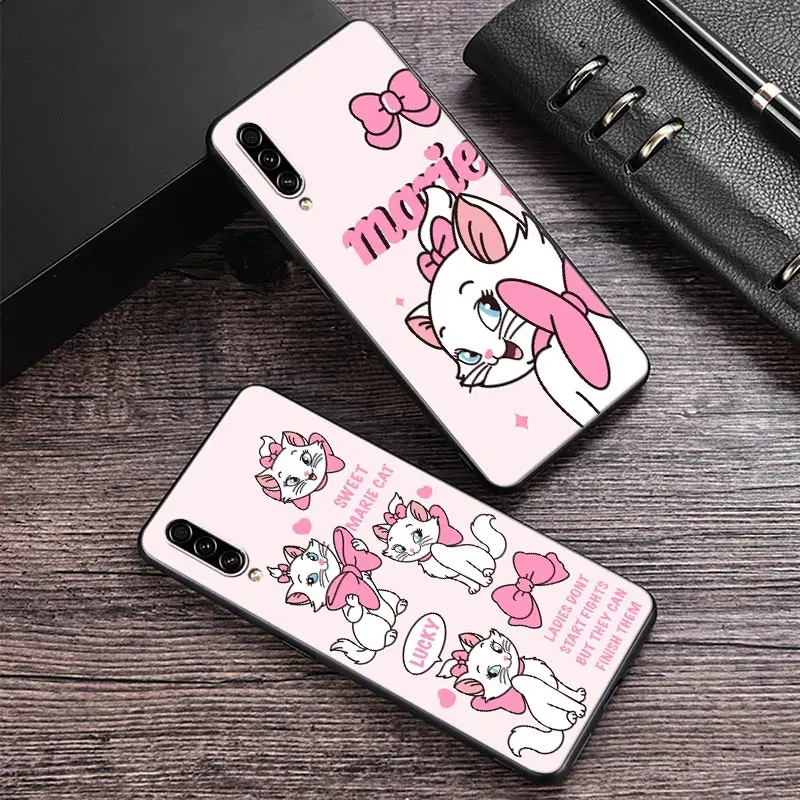 

Cartoon Pink Marie Cat D-Disney Phone Case For Samsung Galaxy A30 A30S A50 S A20E A20 A40 A70 A10E Note 9 10 20 Ultra Back Cover