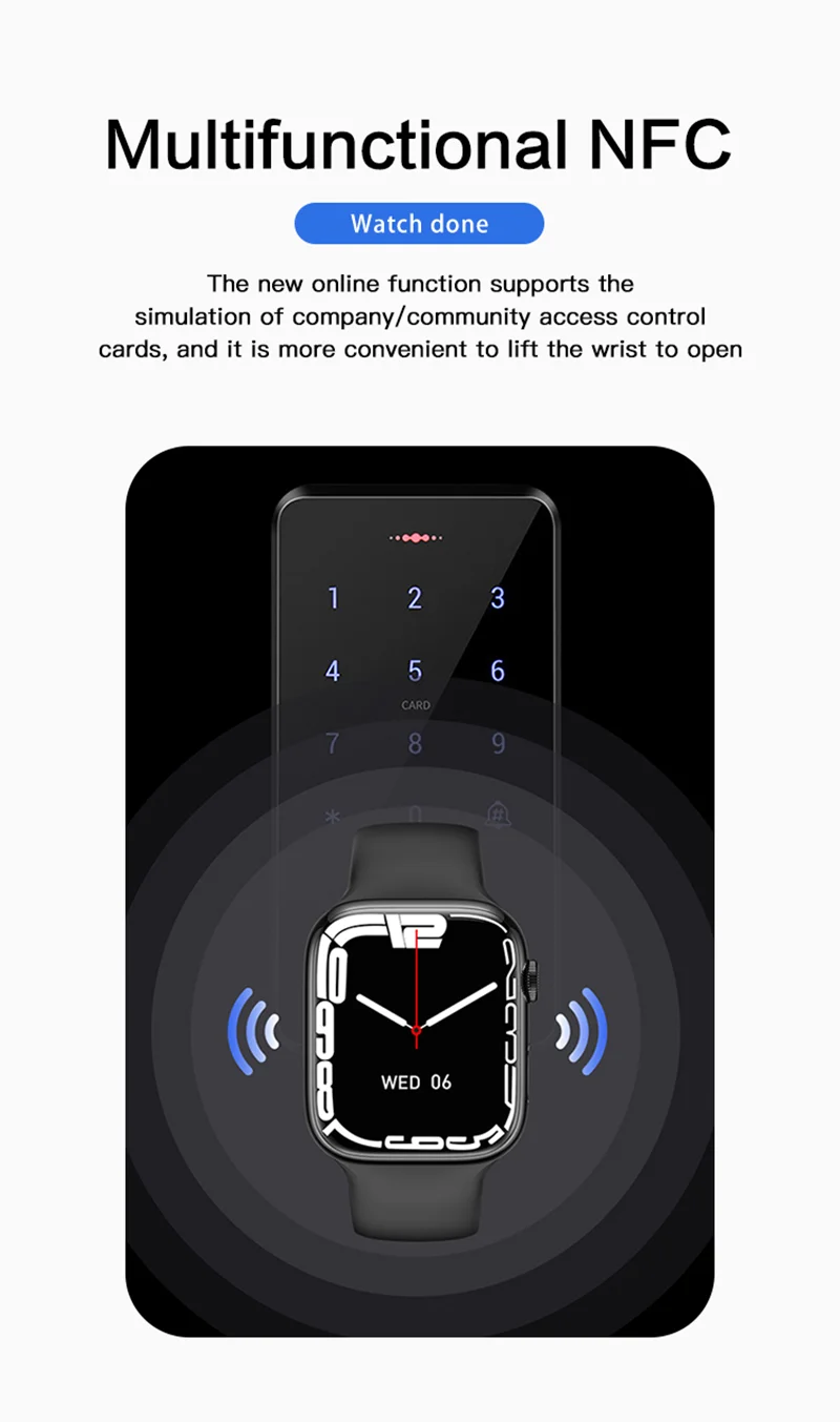 Смарт-часы мужские/женские 1 77 дюйма Bluetooth NFC беспроводное зарядное устройство |