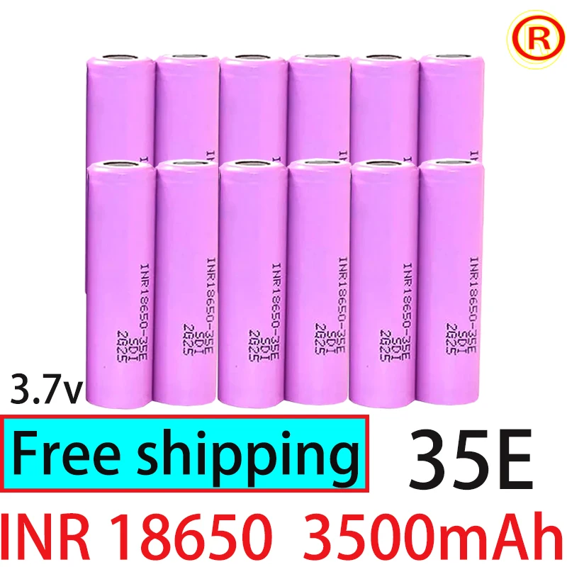 

18650 Lithium Ion Rechargeable Battery,3 5E, 3.7V, 3500mAh, Suitable for Battery Pack Assembly,1 Battery To 8 Batteries for Sale
