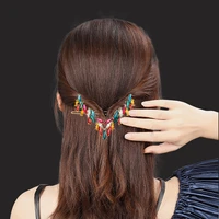 innovative personality half tie v shaped hairpin one word clip hair broken hairpin frog clip hairpin headwear female u15