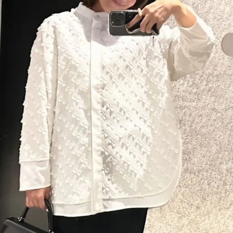 Японские жаккардовые Blusas Mujer свободные удобные рубашки блузки простые модные