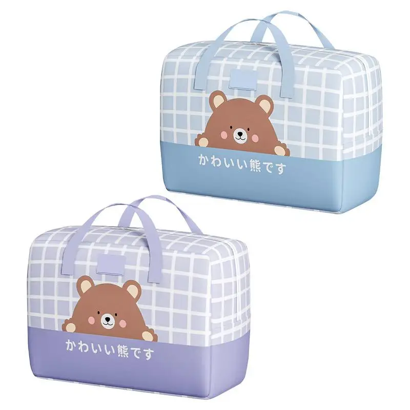 

Quilt Storage Containers With Double Zipper Closure Multifunctional Practical Storage Design Foldable Storage Bags for Quilts