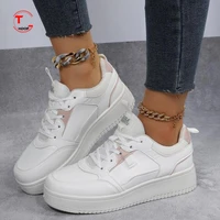 new fashion sneakers flat shoes womens sports shoes women thick soled running breathable pu leather lightweight sneakers women