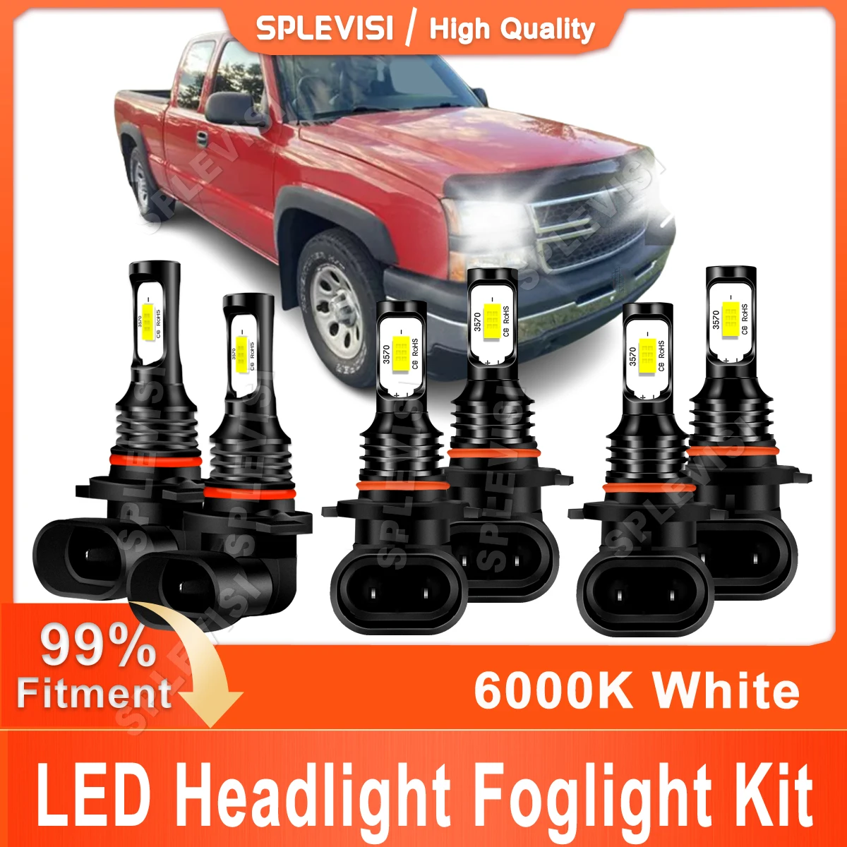 

Combo Led Headlight Foglight Kit For Chevrolet Silverado 1500 2003 2004 2005 2006 2007 9005 High Beam 9006 Low Beam 9145 Foglamp