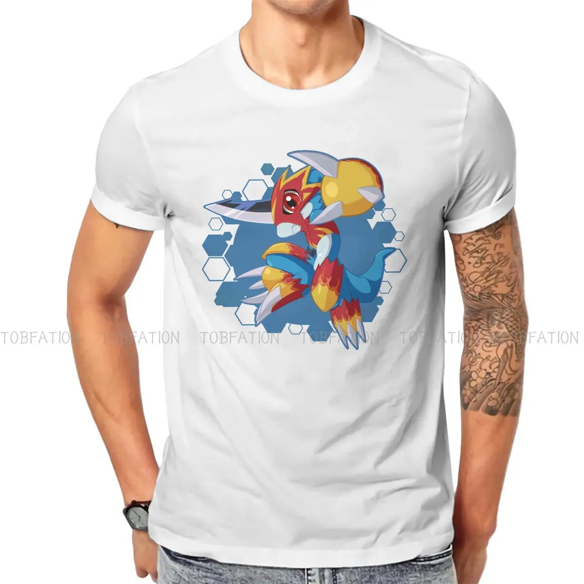 

Digital Monster Manga Man TShirt Flamedramon Chibi Distinctive T Shirt Original Streetwear New Trend
