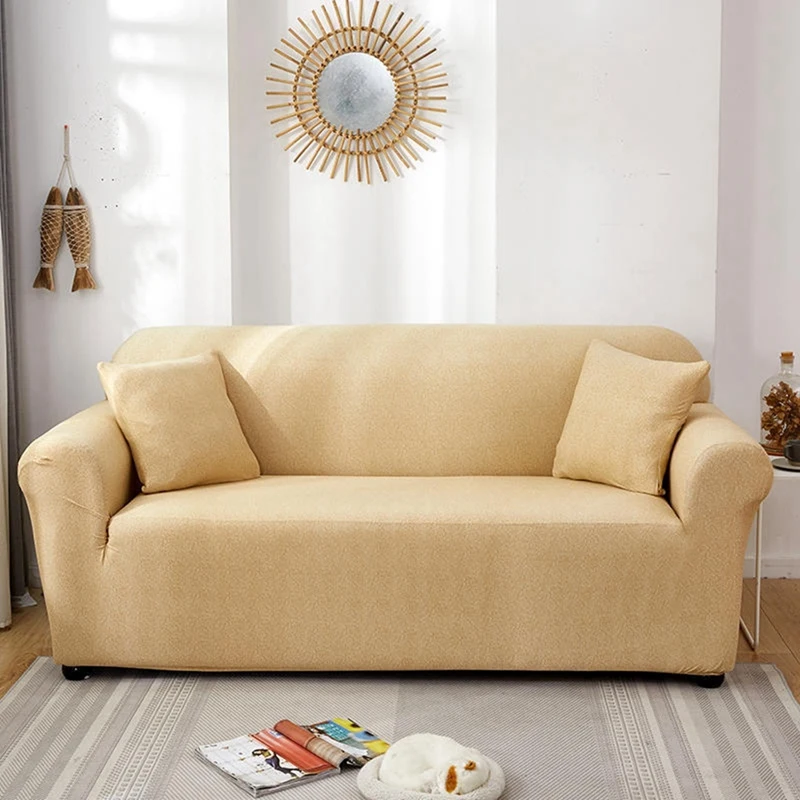 

ABHG Elastic Sofa Cover Plain Color Stretch Sofa Covers For Living Room Slipcover Couch Cover Furniture Protector
