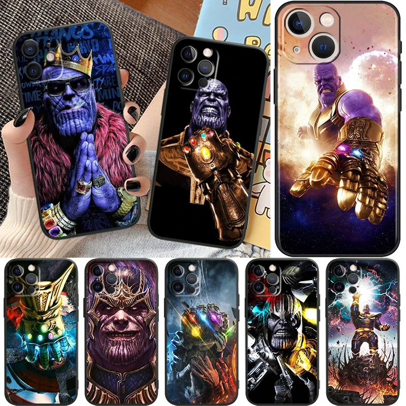 

Thanos marvel hero Phone Case For Apple iPhone 14 13 12 11 Pro Max Mini XS Max X XR 7 8 Plus 6 Soft TPU Black Cover Shell Capa