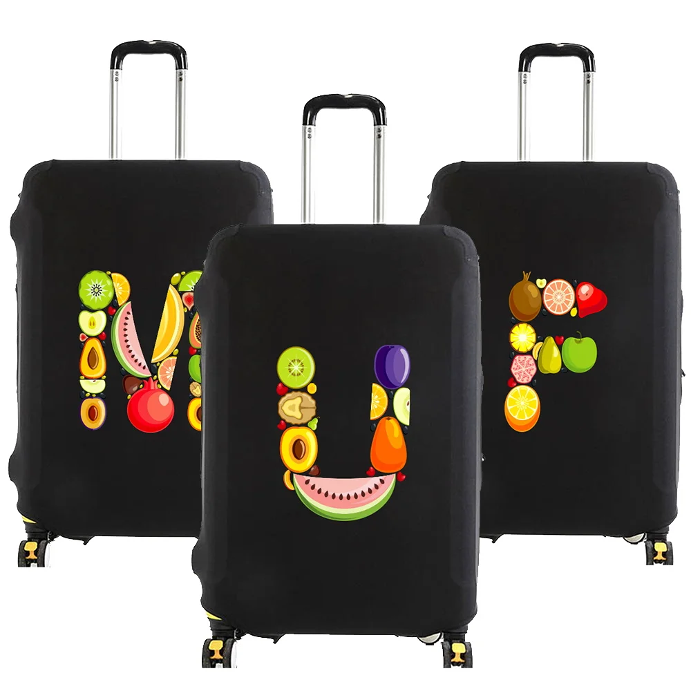 Защитный чехол для багажа от 18 до 32 дюймов, модный чемодан на колесиках с фруктовыми буквами и именем, эластичные пылесборники, аксессуары для путешествий