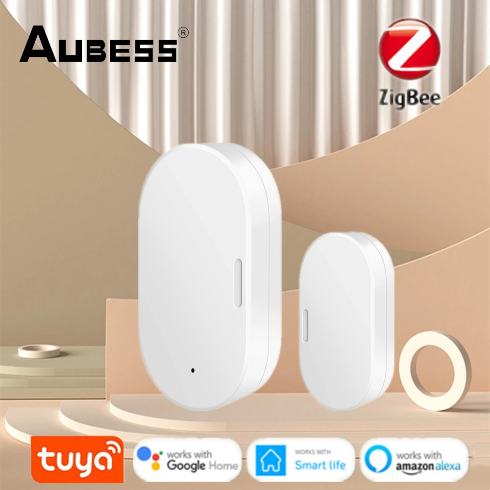 

Zigbee Door Window Sensor Tuya Wireless Connection Mini Door Open/Closed Detector Compatible With Alexa Google Home Hub Required