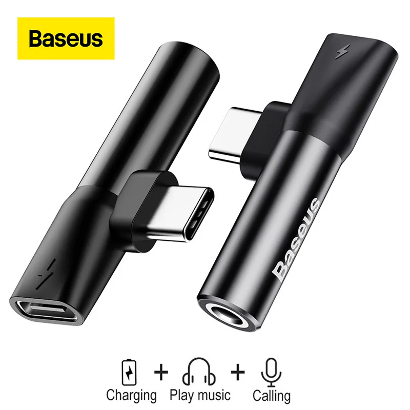 Baseus-Cable de Audio tipo C a Jack de 3,5mm, adaptador divisor de...