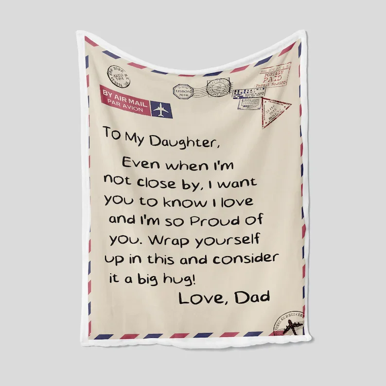 

To My Daughter Blanket, Personalized Name Blanket, Dad Blanket, Family Throw Blanket, Blankets For Girls, Blanket For Gifts